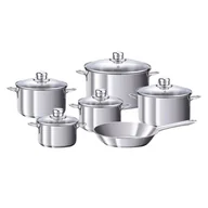 Zestawy garnków i patelni - Komplet garnków na indukcję gaz stal nierdzewna Zestaw 11 elementów Peperoni SSW - miniaturka - grafika 1