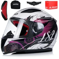 Kaski motocyklowe - LS2 Kask motocyklowy FF353 RAPID BOHO biały czarny różowy, biały/czarny/różowy, S, 103532615S - miniaturka - grafika 1