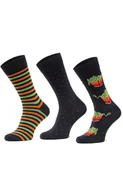 Skarpetki męskie - 3-pack bawełniane skarpetki męskie A59 A3, Kolor grafitowy-wzór, Rozmiar 39-41, Cornette - Primodo.com - miniaturka - grafika 1