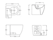 Bidety - Hidra Tour 4.0 Bidet stojący 52x35,5 cm biały połysk TU44.001 - odbiór osobisty: Kraków, Warszawa - miniaturka - grafika 1