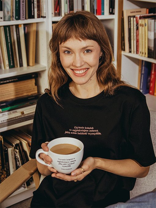 CZYTANIE KSIĄŻEK koszulka oversize unisex XL prezent dla mola książkowego