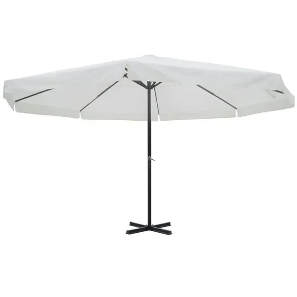 Parasol ogrodowy UV z korbką, biały, 3m wysokości, średnica 500 cm