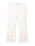 Spodnie i spodenki dla dziewczynek - Desigual Jeansy dziewczęce Estrella, biały, 9-10 Lat - miniaturka - grafika 1