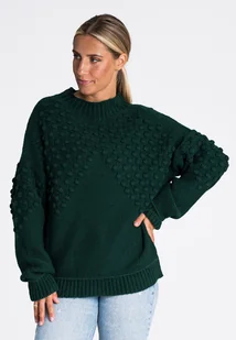 Sweter damski oversize - zielony sweter M982 rozmiar Uniwersalny - Swetry damskie - miniaturka - grafika 1