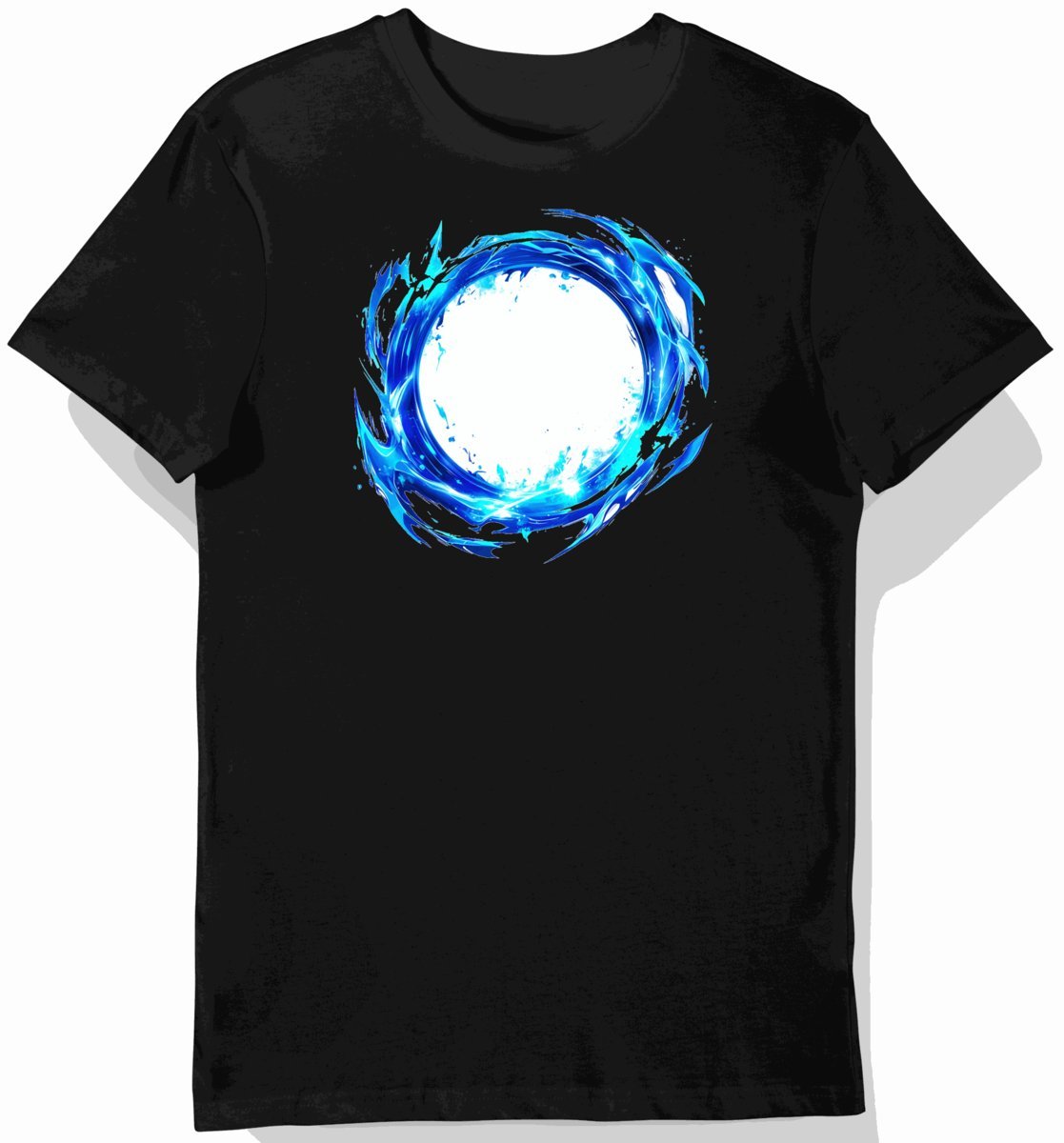 Koszulka męska czarna z motywem esportowym w odcieniu błękitu L