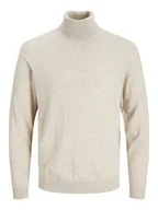 Dresy męskie - maglie uomo jack and jones premium 12216829 merino knit roll winter twig - miniaturka - grafika 1
