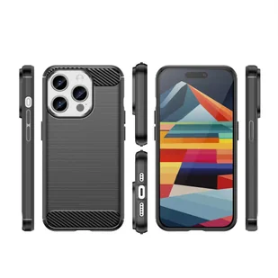 Etui APPLE IPHONE 15 PRO Nexeri Carbon Pancerne czarne - Etui i futerały do telefonów - miniaturka - grafika 5