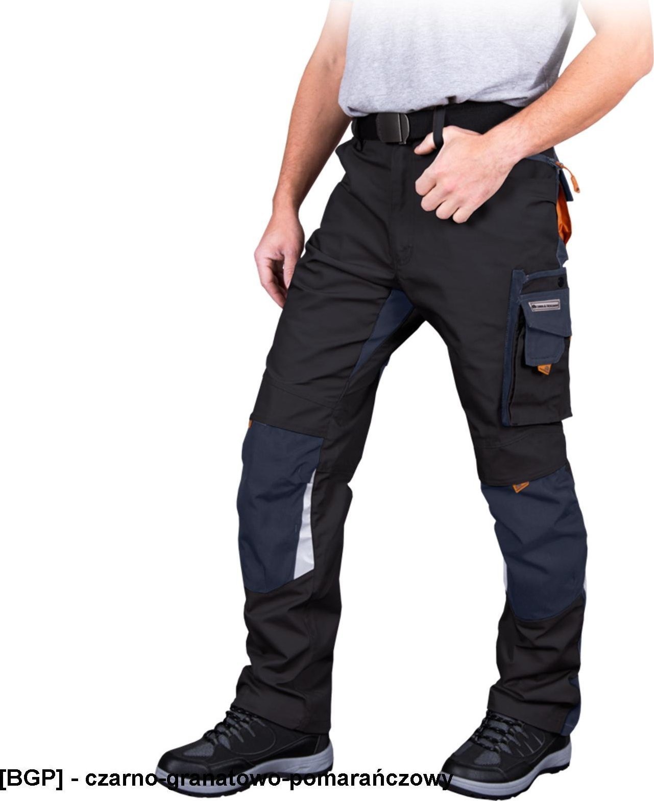 Leber&Hollman LHNAT - spodnie ochronne do pasa - czarno-granatowo-pomarańczowy 46