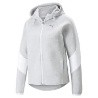 Bluzy damskie - Bluza z kapturem damska Puma Evostripe szara 84707304-S - miniaturka - grafika 1