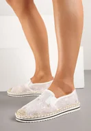 Espadryle damskie - Białe Espadryle Ozdobione Plecionką Erelitia - miniaturka - grafika 1