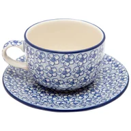 Filiżanki - Filiżanka Do Herbaty Kawy 200 Ml Ze Spodkiem - Ceramika Artystyczna Bolesławiec - miniaturka - grafika 1