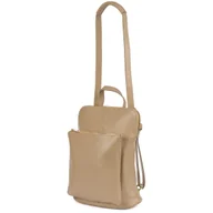 Torebki damskie - Skórzany Plecak Damski Torba 2W1 Elegancki A4 Włoski Pojemny Beżowy Vera Pelle S40 : Kolory - Brązowy, Beżowy - miniaturka - grafika 1