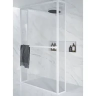 Kabiny prysznicowe - Riho Lucid GD404 Walk-In kabina prysznicowa 100x30 cm wolnostojąca biały mat/szkło przezroczyste  G005038122 - miniaturka - grafika 1