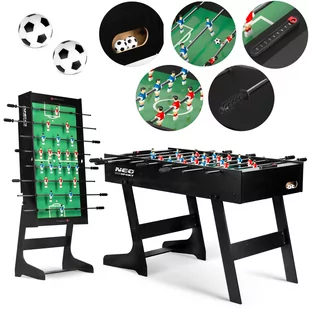 Neo-Sport Stół do gry w piłkarzyki czarny 121 x 61 x 80 cm NS-803 - Piłkarzyki - miniaturka - grafika 1