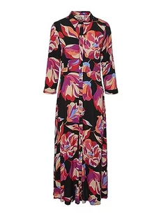 YAS Damska sukienka Yassavanna Long Shirt Dress S. Noos, Czarny/Aop: nadruk kwiatowy, L - Sukienki - miniaturka - grafika 1