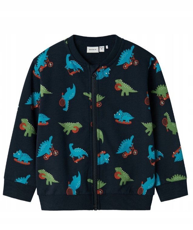 NAME IT GRANATOWA BLUZA DZIECIĘCA Z NADRUKIEM DINOZAURÓW 92 J7A