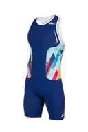 Bielizna sportowa męska - ZEROD Strój triathlonowy męski RACER TRISUIT kubik block - miniaturka - grafika 1