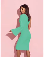 Sukienki - Dopasowana sukienka na jedno ramię EZALI - miętowa - miniaturka - grafika 1