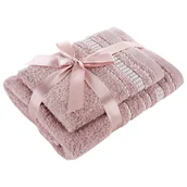 Ręczniki - Komplet ręczników Joly 30x50 50x90 różowy - miniaturka - grafika 1