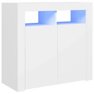 Komody - vidaXL Szafka z oświetleniem LED biała 80 x 35 x 75 cm 804328 - miniaturka - grafika 1