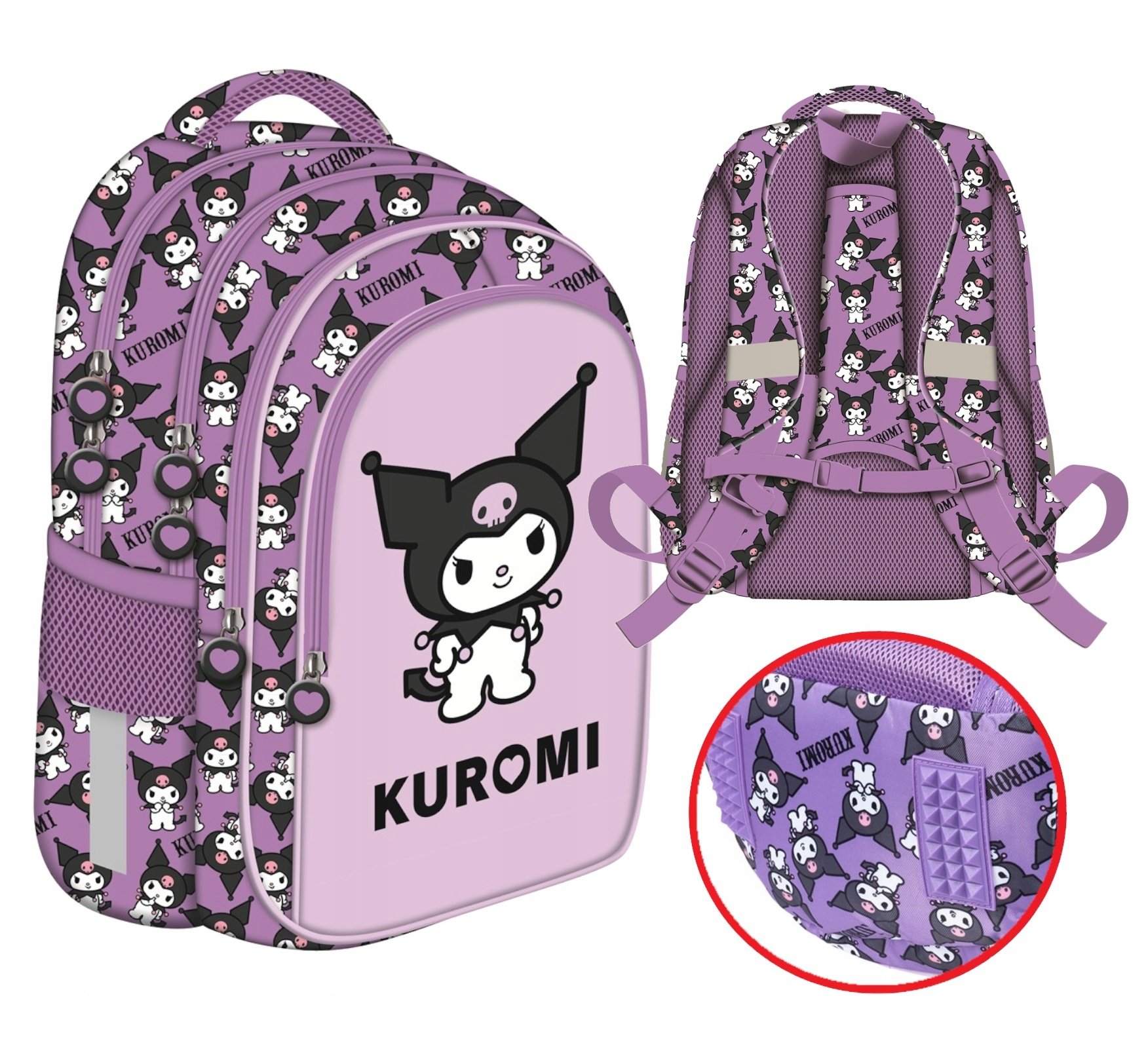 Plecak szkolny młodzieżowy 4 komory Kuromi Violet Fioletowy St.Majeski