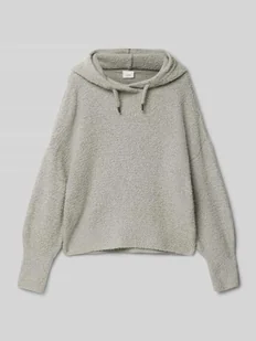 Bluza o kroju comfort fit z włochatej dzianiny z kapturem - Bluzy dla dziewczynek - miniaturka - grafika 1