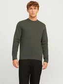 Swetry męskie - Jack & Jones Sweter "Milano" w kolorze khaki - miniaturka - grafika 1