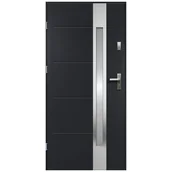 Drzwi zewnętrzne - Isoxa Drzwi zewnętrzne stalowe wejściowe Bella Lako 68 antracytowe 80 lewe - miniaturka - grafika 1