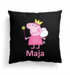 Foto Poduszka Czarna Świnka Peppa bajka + IMIĘ 5 - Poduszki dekoracyjne - miniaturka - grafika 1