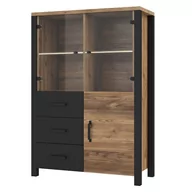 Witryny - Witryna CANTATA kolor naturalny brąz styl loftowy hakano - FURNITURE/DPCABINET/HEL/CANTATA/APPEN+BLACK/3DO3D - miniaturka - grafika 1