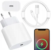 Ładowarki do telefonów - SZYBKA ŁADOWARKA USB C 20W + KABEL DO IPHONE 1M - miniaturka - grafika 1
