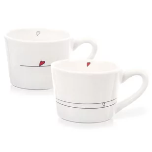 Orion Kubki / Filiżanki Z Uchem Ceramiczne Białe Serduszka Zestaw 2 Szt. 200 Ml - Filiżanki - miniaturka - grafika 1