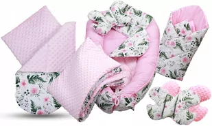 BABYMAM kokon gniazdo rożek motylek kocyk minky 7 elementów - Kokony niemowlęce - miniaturka - grafika 1