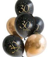 Balony i akcesoria - Balony czarne z nadrukiem "30 Urodziny" 6 szt. - miniaturka - grafika 1