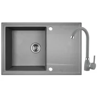 Zlewozmywaki z baterią - Zlewozmywak KUCHINOX Hunter SBUA511T Szary + bateria - miniaturka - grafika 1