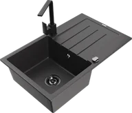 Zlewozmywaki z baterią - Mexen Bruno zlewozmywak granitowy 1-komorowy z ociekaczem i baterią kuchenną Rita, czarny nakrapiany - 6513-76-670300-70-B - miniaturka - grafika 1