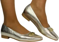 Półbuty damskie - Półbuty Stylowe Karino 5068-074 Złote Skóra Naturalna - KARINO - miniaturka - grafika 1