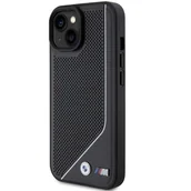 Etui i futerały do telefonów - BMW BMHMP15S23PUCPK iPhone 15 / 14 / 13 6.1" czarny/black hardcase Perforated Twisted Line MagSafe - miniaturka - grafika 1