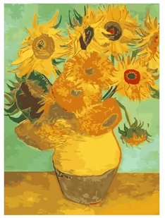 ZESTAW DO MALOWANIA PO NUMERACH SŁONECZNIKI 40X50 - Malowanie po numerach - miniaturka - grafika 1