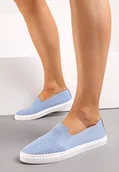 Trampki damskie - Niebieskie Tenisówki z Elastyczną Wsuwaną Cholewką Zairena - miniaturka - grafika 1