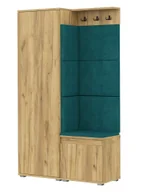 Meble do przedpokoju - Nowoczesna garderoba do przedpokoju dąb craft + zieleń butelkowa W8-N03 - miniaturka - grafika 1