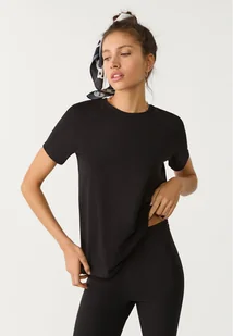 Stradivarius Koszulka basic regular fit z okrągłym dekoltem Czarny S - Koszulki i topy damskie Stradivarius Koszulka basic regular fit z okrągłym dekoltem Czarny S - Koszulki i topy damskie - miniaturka - grafika 1