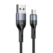 Kable USB - USAMS Kabel Pleciony Micro Usb U55 2A 1M Czarny - miniaturka - grafika 1