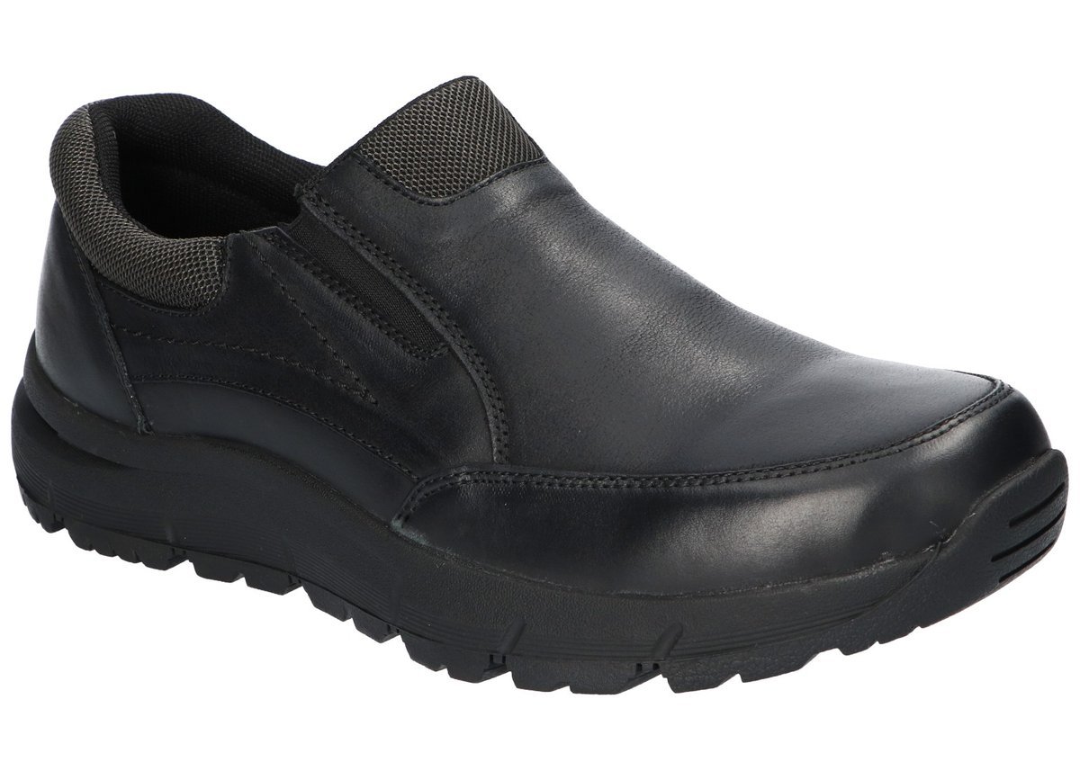 AMERICAN CLUB CY157 ELEGANCKIE PÓŁBUTY ZE SKÓRY MODNE BUTY SKÓRZANE MĘSKIE WSUWANE BK 42