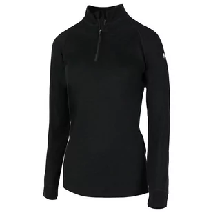Koszulka damska Zulu Merino 160 Zip Long Rozmiar: L / Kolor: czarny - Koszulki sportowe damskie - miniaturka - grafika 1
