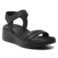 Sandały damskie - Ecco Sandały Flowt Wedge Lx W 27330351052 Black/Black - miniaturka - grafika 1