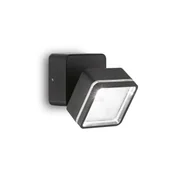 Lampy ogrodowe - Ideal Lux Kinkiet zewnętrzny OMEGA AP SQUARE czarna 4000K 285535 285535/IL - miniaturka - grafika 1