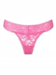 GUESS RÓŻOWE KORONKOWE STRINGI DAMSKIE Z KWIATOWYM WZOREM L GNA - Majtki damskie - miniaturka - grafika 1