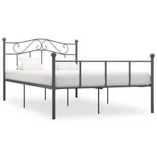 vidaXL Rama łóżka, szara, metalowa, 120 x 200 cm - Łóżka - miniaturka - grafika 1