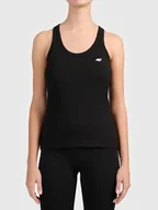 Koszulki sportowe damskie - 4F Top sportowy w kolorze czarnym - miniaturka - grafika 1